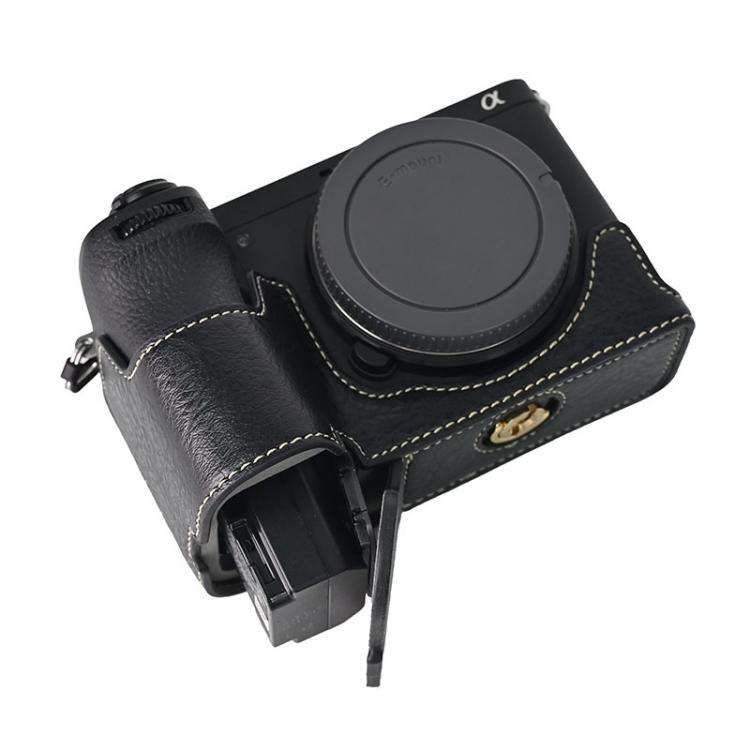For Sony ILCE-6700 / A6700 Litchi Texture PU Leather Camera Half Case Base(Black)