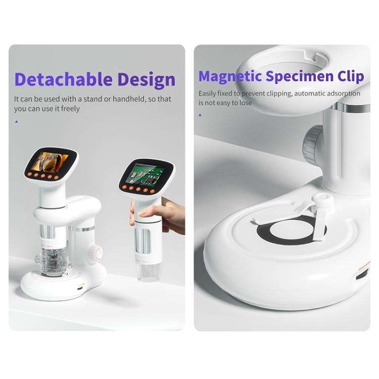 CM3 2.0 inch IPS Screen 1000X Desktop HD Digital Electron Microscope(White)