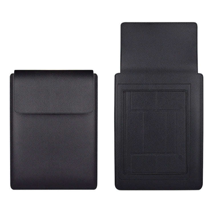 PU05 Sleeve Leather Case Carrying Bag with Small Storage Bag for 13.3 inch Laptop(Black)