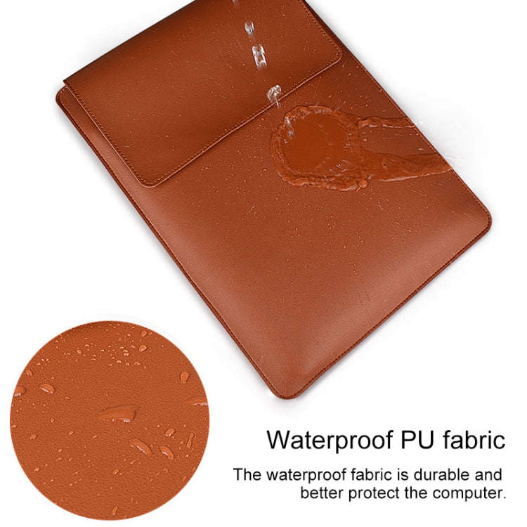 PU05 Sleeve Leather Case Carrying Bag with Small Storage Bag for 13.3 inch Laptop(Black)