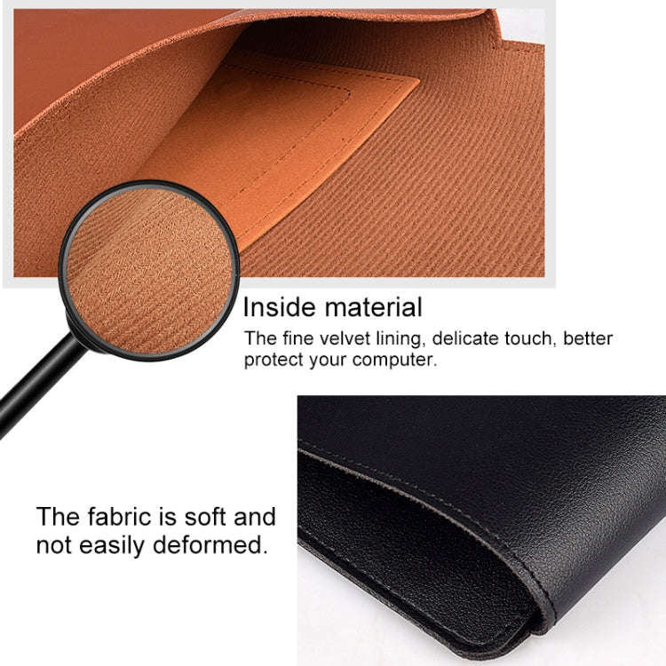 PU05 Sleeve Leather Case Carrying Bag with Small Storage Bag for 13.3 inch Laptop(Black)