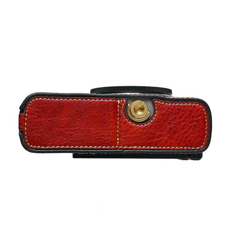 For Panasonic LUMIX S9 Litchi Texture PU Leather Camera Half Case Base(Wine Red)