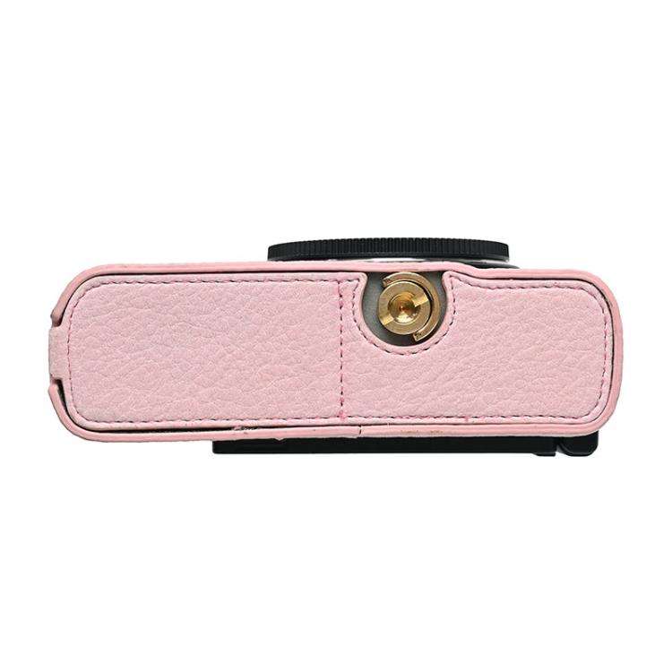For Panasonic LUMIX S9 Litchi Texture PU Leather Camera Half Case Base(Pink)