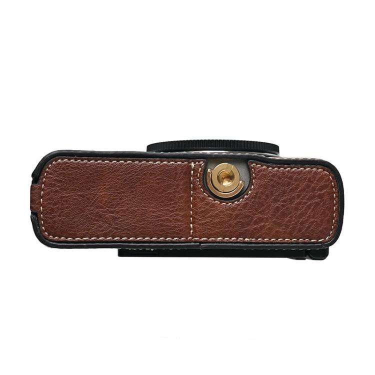 For Panasonic LUMIX S9 Litchi Texture PU Leather Camera Half Case Base(Coffee)