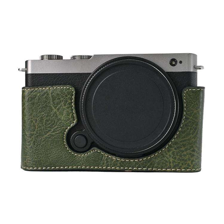 For Panasonic LUMIX S9 Litchi Texture PU Leather Camera Half Case Base(Green)