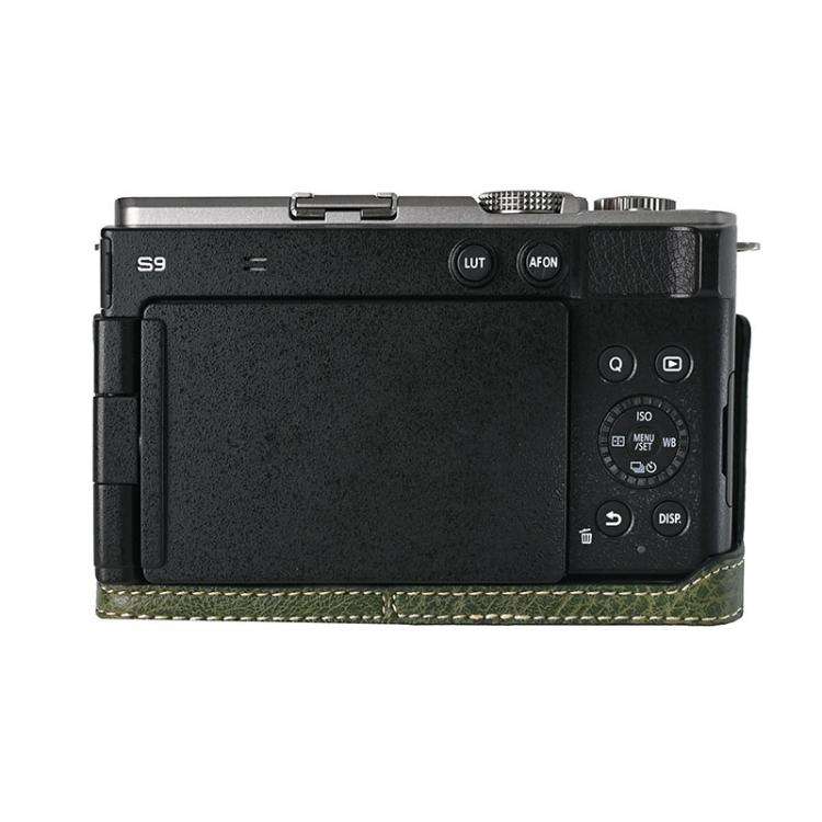 For Panasonic LUMIX S9 Litchi Texture PU Leather Camera Half Case Base(Green)