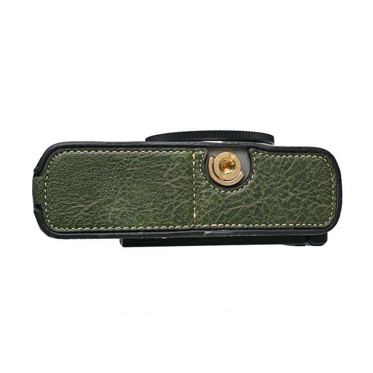 For Panasonic LUMIX S9 Litchi Texture PU Leather Camera Half Case Base(Green)