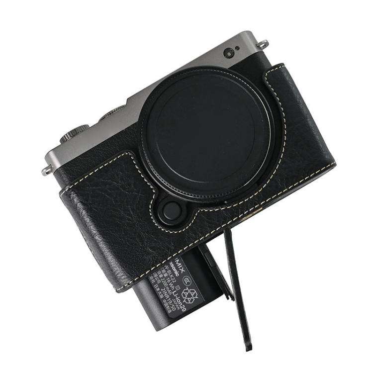 For Panasonic LUMIX S9 Litchi Texture PU Leather Camera Half Case Base(Black)