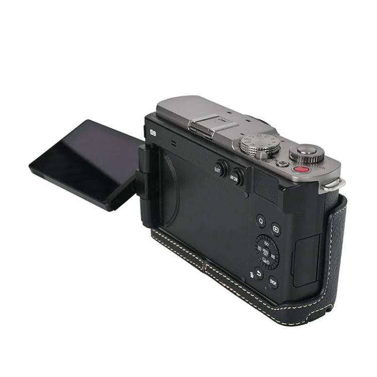 For Panasonic LUMIX S9 Litchi Texture PU Leather Camera Half Case Base(Black)