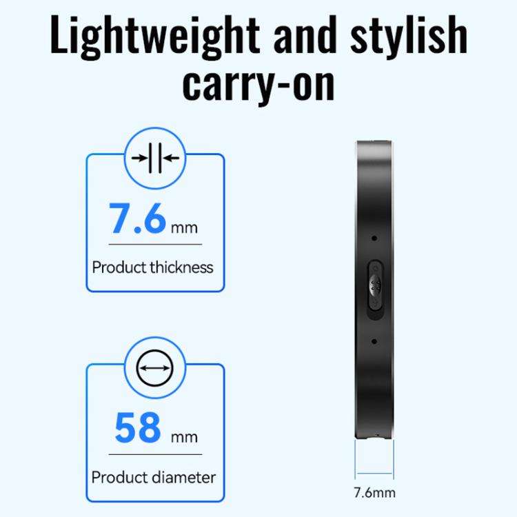 JNN A6 Portable Smart AI Magnetic Recorder Support APP Control, Memory:32GB(Black)