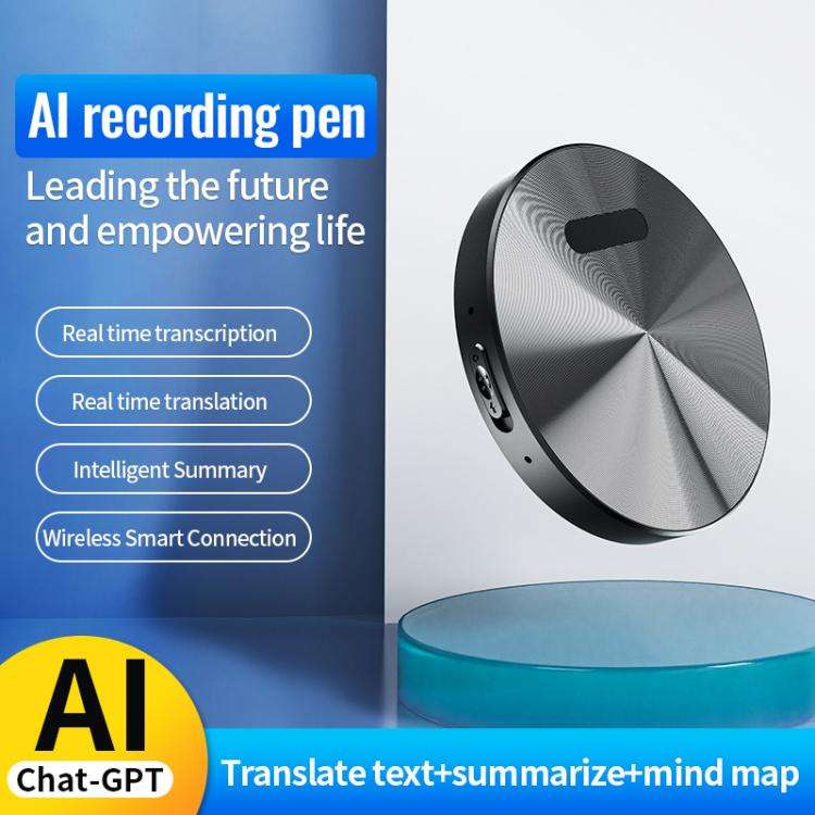 JNN A6 Portable Smart AI Magnetic Recorder Support APP Control, Memory:32GB(Black)