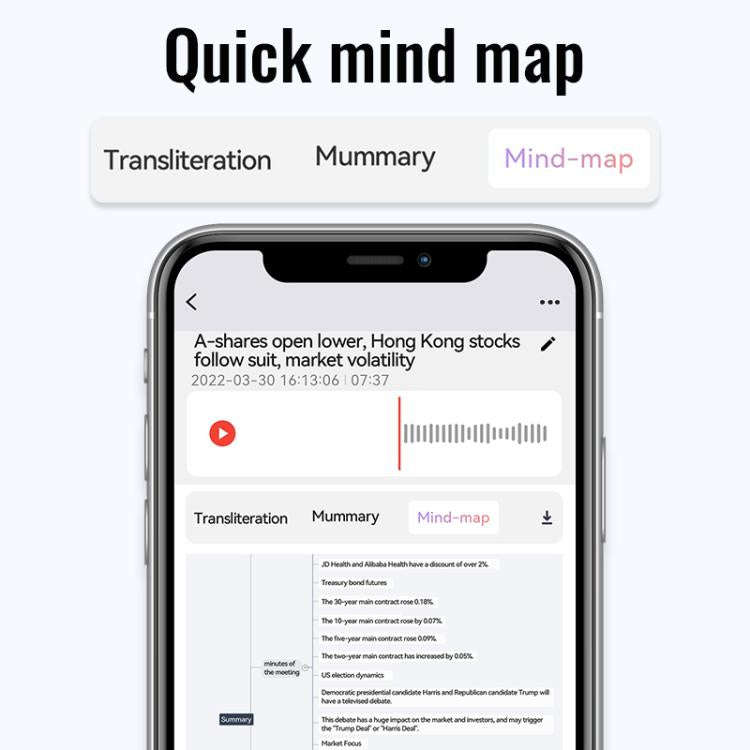 JNN A6 Portable Smart AI Magnetic Recorder Support APP Control, Memory:32GB(Black)