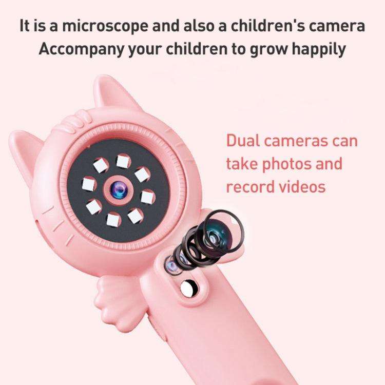 Z800 500X 2.0 inch IPS Screen Portable Handheld Dual Lens Electron Microscope(Pink)
