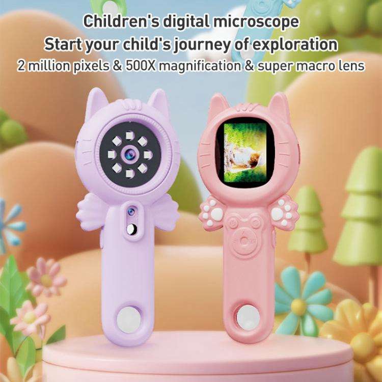 Z800 500X 2.0 inch IPS Screen Portable Handheld Dual Lens Electron Microscope(Pink)