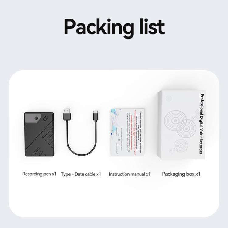 JNN A5 OLED Display Smart AI Magnetic Recorder Support APP Control, Memory:128GB(Black)