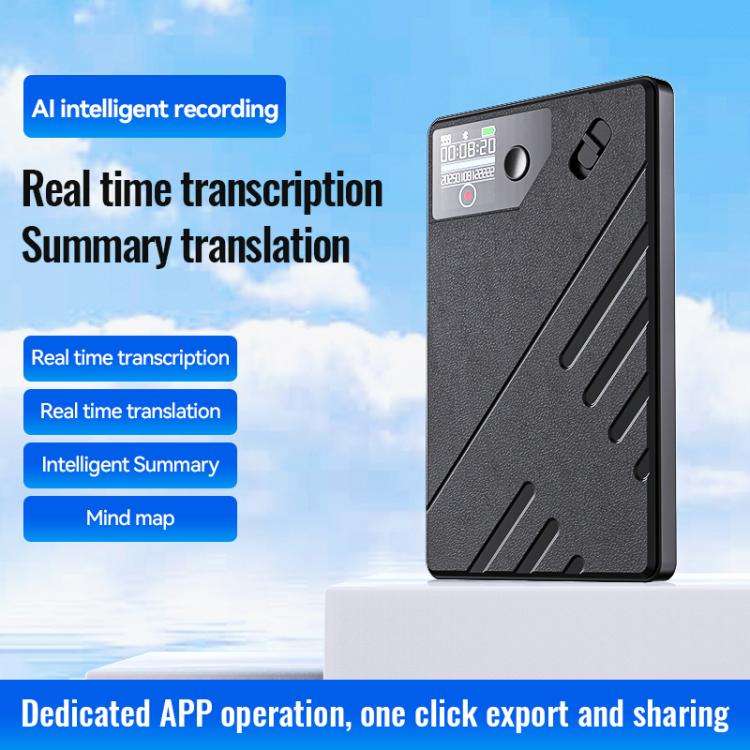 JNN A5 OLED Display Smart AI Magnetic Recorder Support APP Control, Memory:128GB(Black)