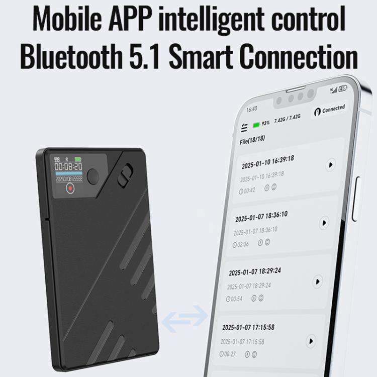 JNN A5 OLED Display Smart AI Magnetic Recorder Support APP Control, Memory:128GB(Black)