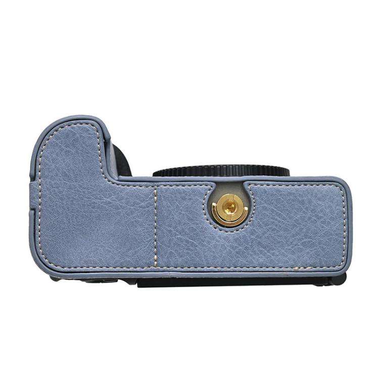 For Nikon Z6III Litchi Texture PU Leather Camera Half Case Base(Blue)