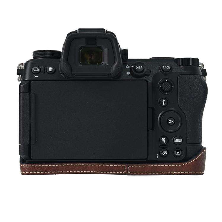 For Nikon Z6III Litchi Texture PU Leather Camera Half Case Base(Coffee)
