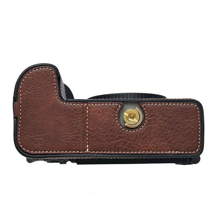For Nikon Z6III Litchi Texture PU Leather Camera Half Case Base(Coffee)