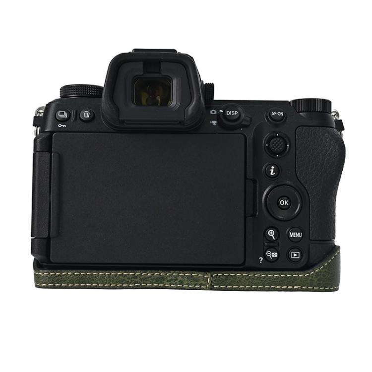 For Nikon Z6III Litchi Texture PU Leather Camera Half Case Base(Green)