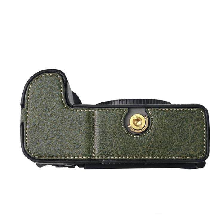 For Nikon Z6III Litchi Texture PU Leather Camera Half Case Base(Green)