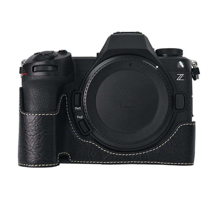 For Nikon Z6III Litchi Texture PU Leather Camera Half Case Base(Black)