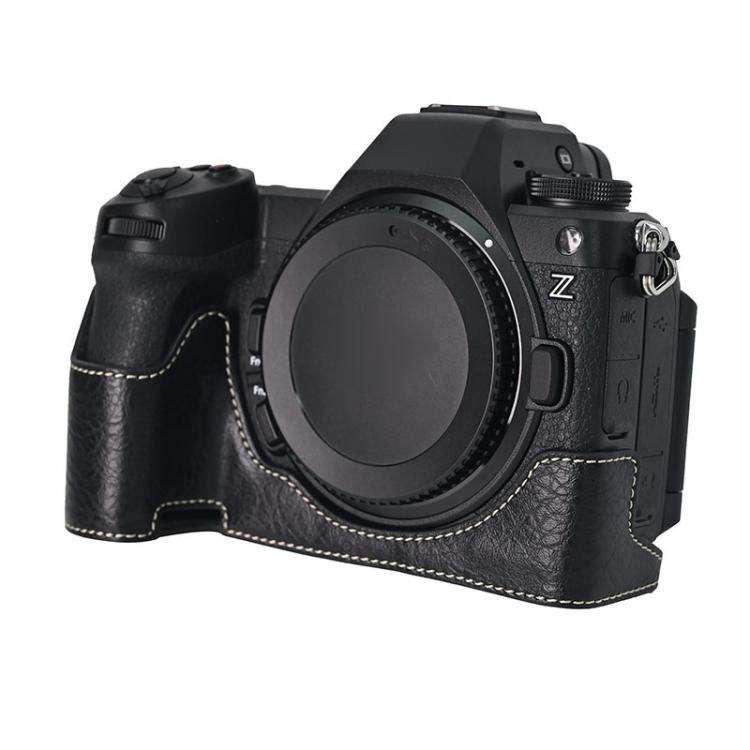 For Nikon Z6III Litchi Texture PU Leather Camera Half Case Base(Black)