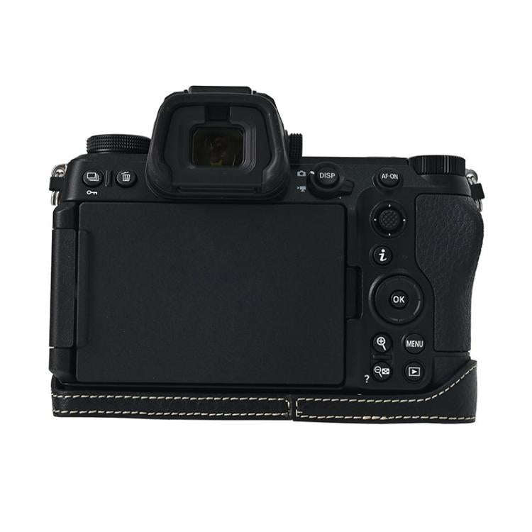 For Nikon Z6III Litchi Texture PU Leather Camera Half Case Base(Black)