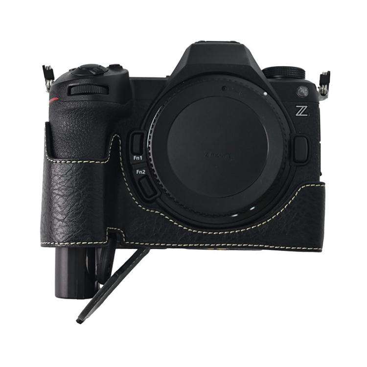 For Nikon Z6III Litchi Texture PU Leather Camera Half Case Base(Black)