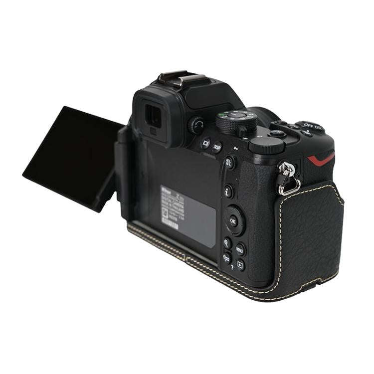 For Nikon Z50II Litchi Texture PU Leather Camera Half Case Base(Black)