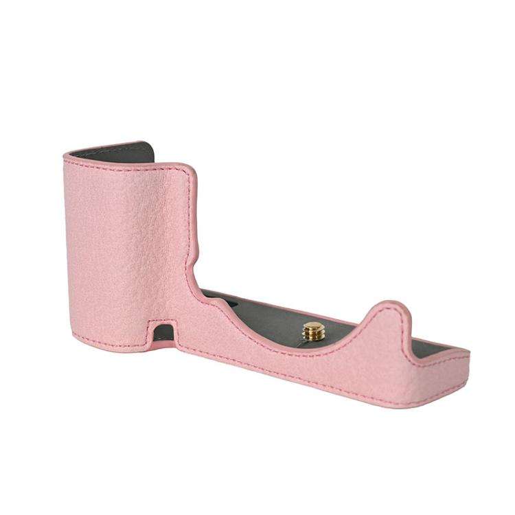 For Sony ZV-E10 Litchi Texture PU Leather Camera Half Case Base(Pink)