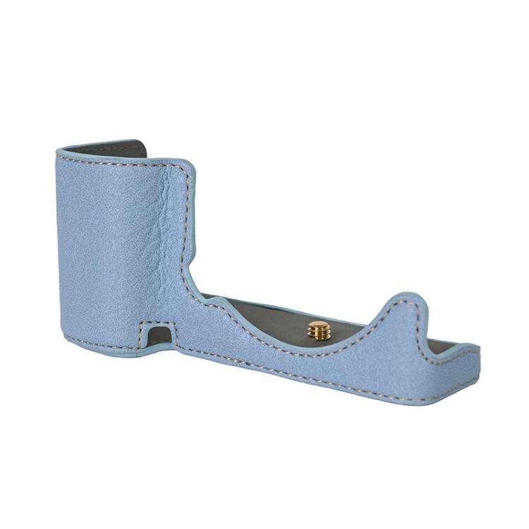 For Sony ZV-E10 Litchi Texture PU Leather Camera Half Case Base(Blue)