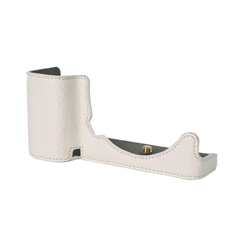 For Sony ZV-E10 Litchi Texture PU Leather Camera Half Case Base(White)