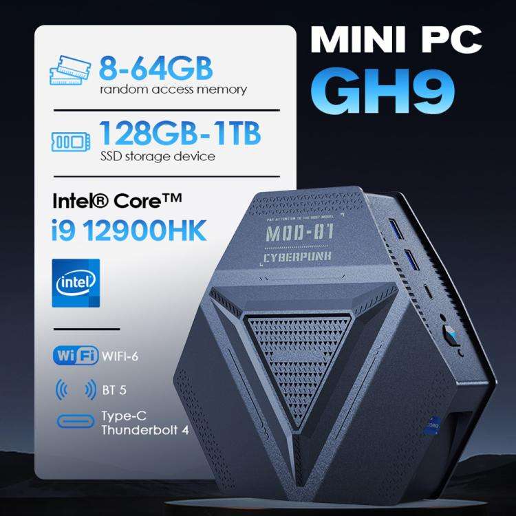 GXMO GH9 Windows 11 Mini PC, Intel Core i9 12900HK Processor, Specification:32GB+1TB(AU Plug)