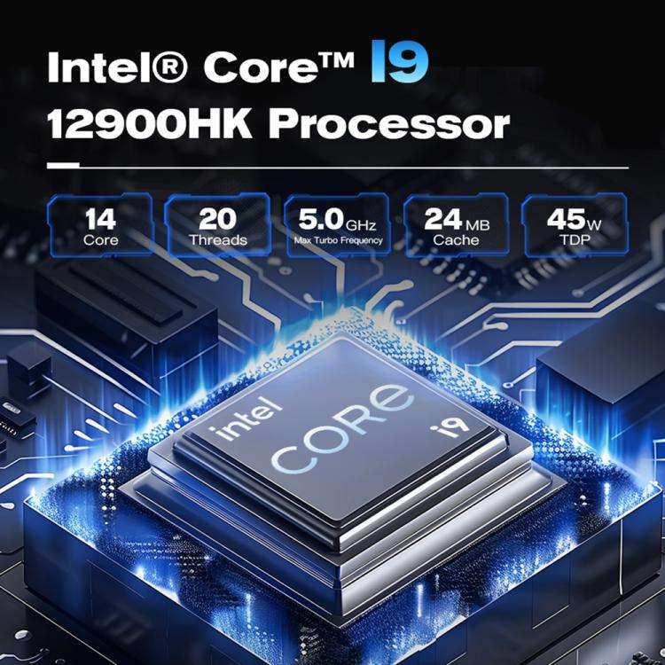 GXMO GH9 Windows 11 Mini PC, Intel Core i9 12900HK Processor, Specification:32GB+1TB(AU Plug)