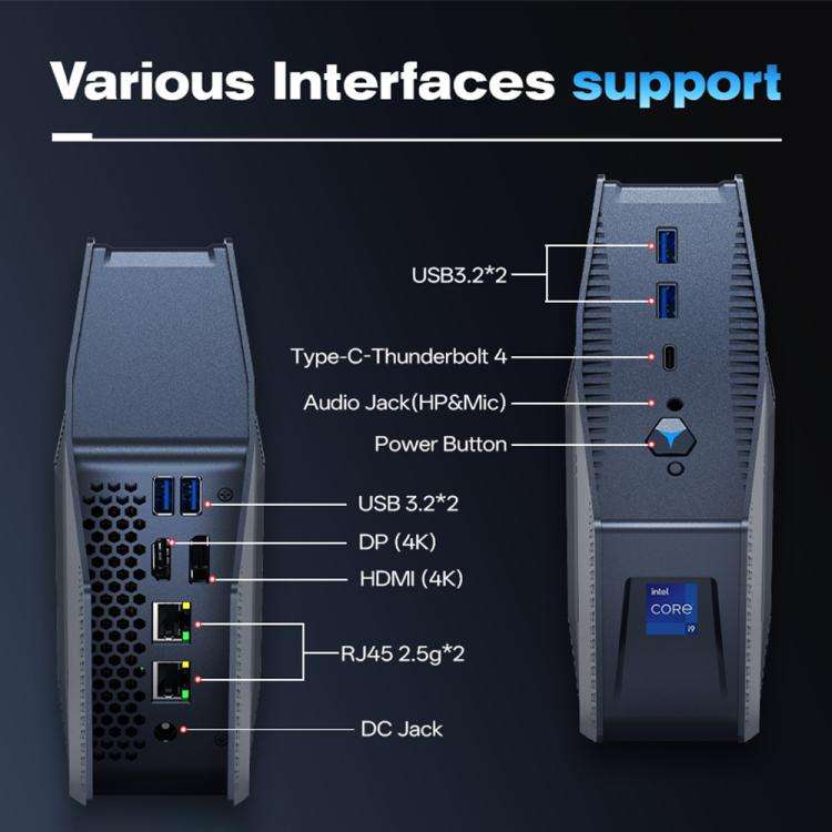 GXMO GH9 Windows 11 Mini PC, Intel Core i9 12900HK Processor, Specification:32GB+1TB(AU Plug)