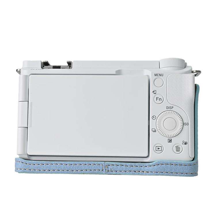 For Sony Alpha ZV-E10 II / ZV-E10M2 Litchi Texture PU Leather Camera Half Case Base(Blue)