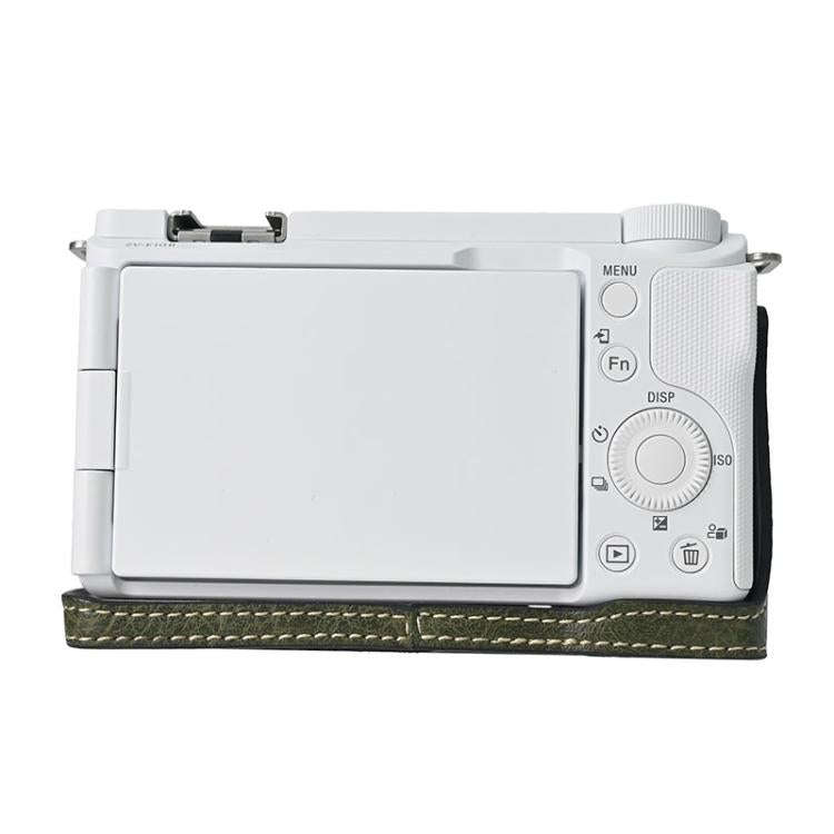 For Sony Alpha ZV-E10 II / ZV-E10M2 Litchi Texture PU Leather Camera Half Case Base(Green)