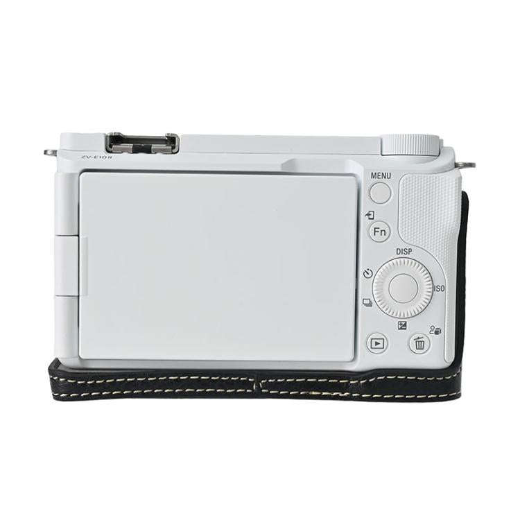 For Sony Alpha ZV-E10 II / ZV-E10M2 Litchi Texture PU Leather Camera Half Case Base(Black)