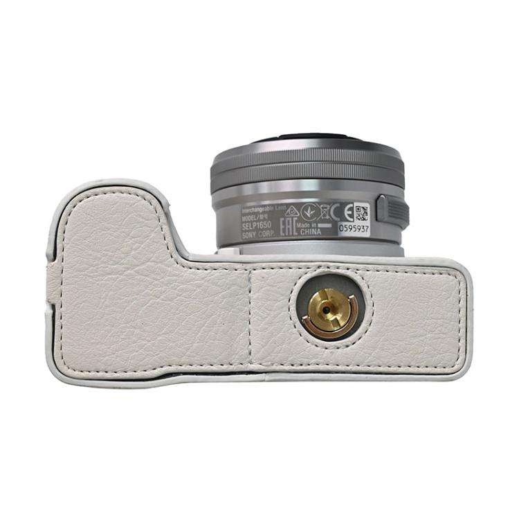 For Sony Alpha ZV-E10 II / ZV-E10M2 Litchi Texture PU Leather Camera Half Case Base(White)