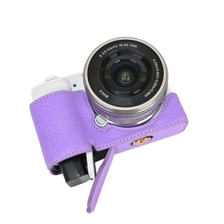 For Sony Alpha ZV-E10 II / ZV-E10M2 Litchi Texture PU Leather Camera Half Case Base(Purple)