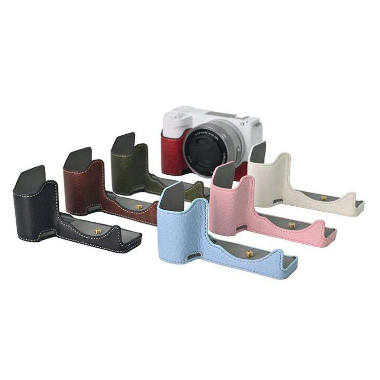 For Sony Alpha ZV-E10 II / ZV-E10M2 Litchi Texture PU Leather Camera Half Case Base(White)