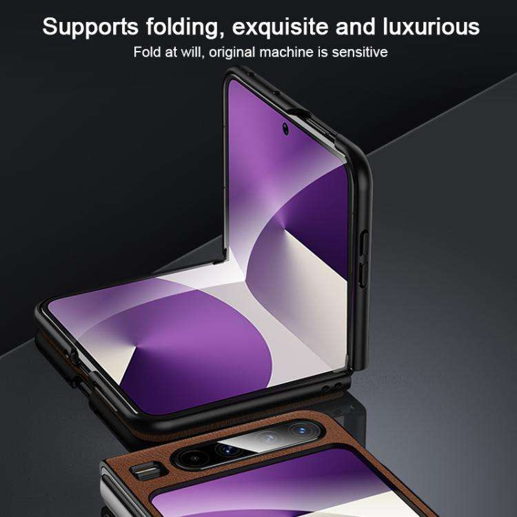 For Huawei Pura X SULADA Shockproof TPU Hybrid Handmade Leather Phone Case(Brown)
