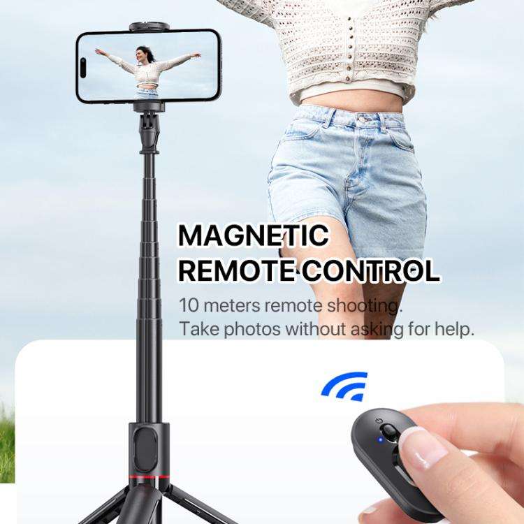 TT01 1.77m All-in-one Auto Pop Open Tripod Magnetic Remote Selfie Stick(Black)