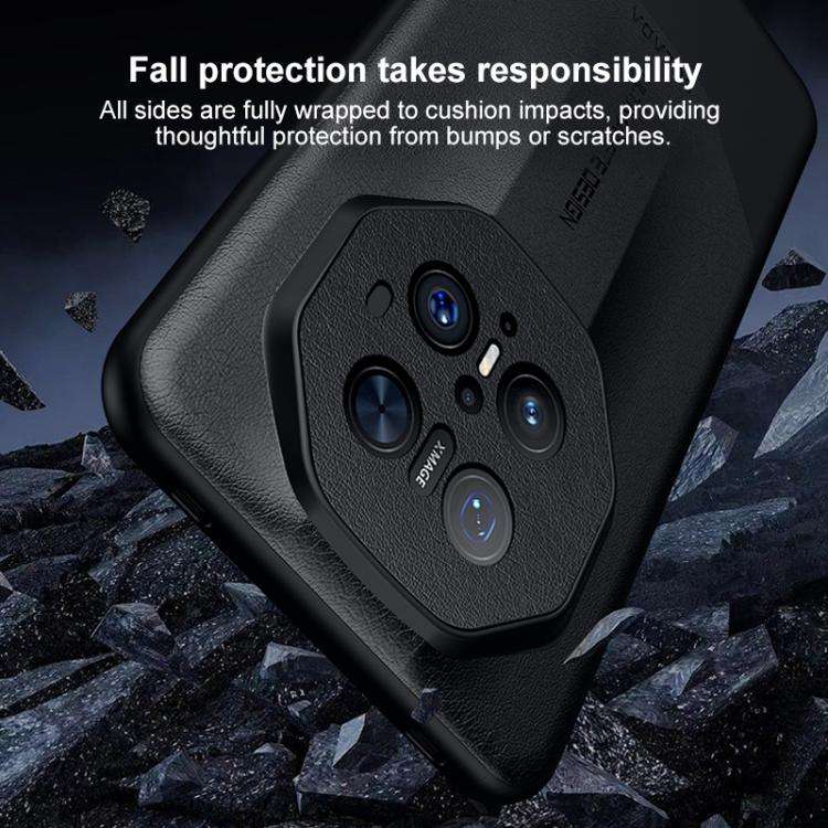 For Huawei Mate 70 RS Ultimate SULADA Splicing Plain Leather PC Shockproof Phone Case(Black)