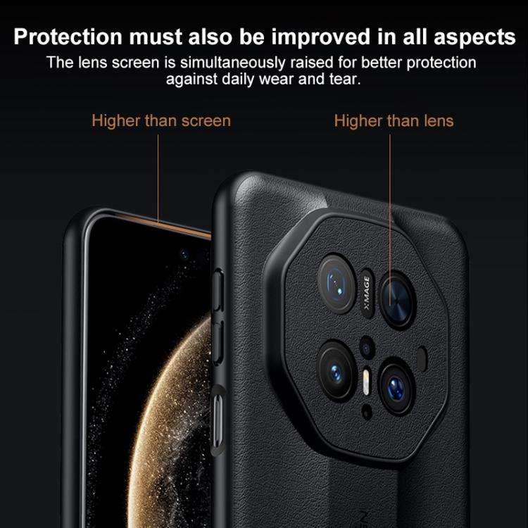 For Huawei Mate 70 SULADA Splicing Plain Leather PC Shockproof Phone Case(Black)