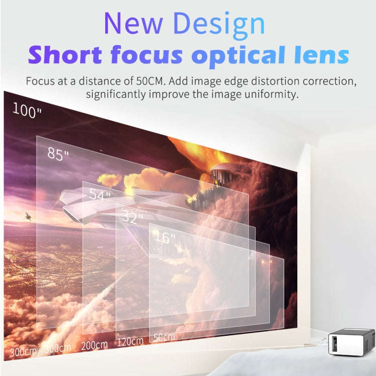 T300 25ANSI LED Portable Home Multimedia Game Projector, US Plug(Yellow)