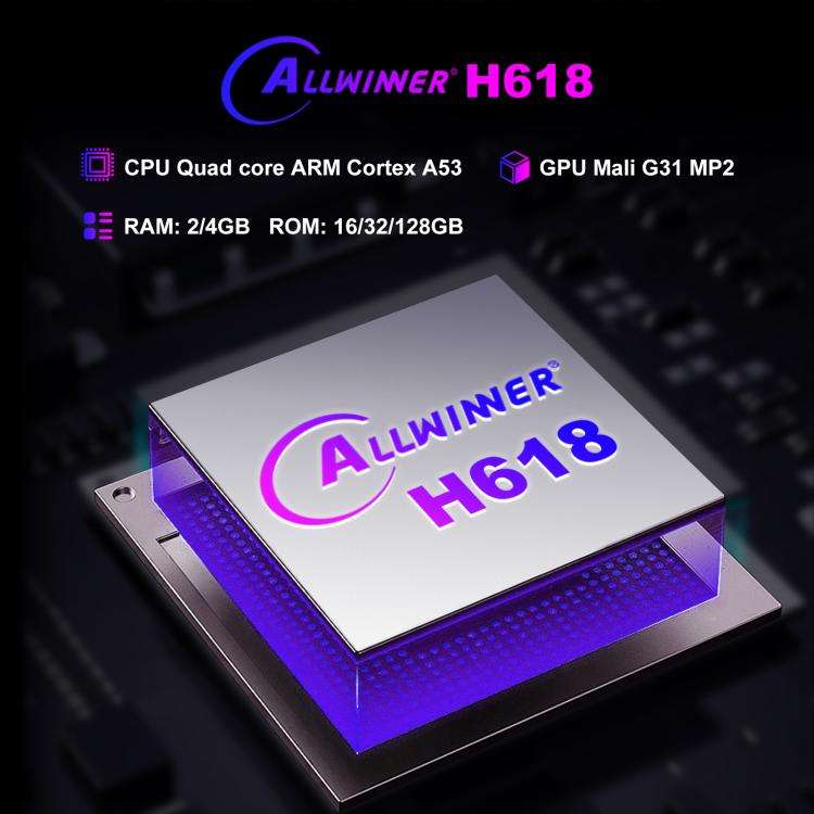H96 Max H618 Plus Android 14.0 Smart TV Box, 2GB+16GB, Allwinner H618 Quad-core ARM Cortex-A53(US...