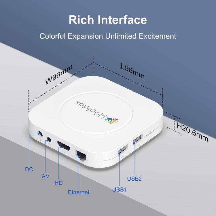 H96 Max M1 Plus Android 14.0 Smart TV Box, 4GB+32GB, RK3528 Quad-core ARM Cortex-A53(AU Plug)